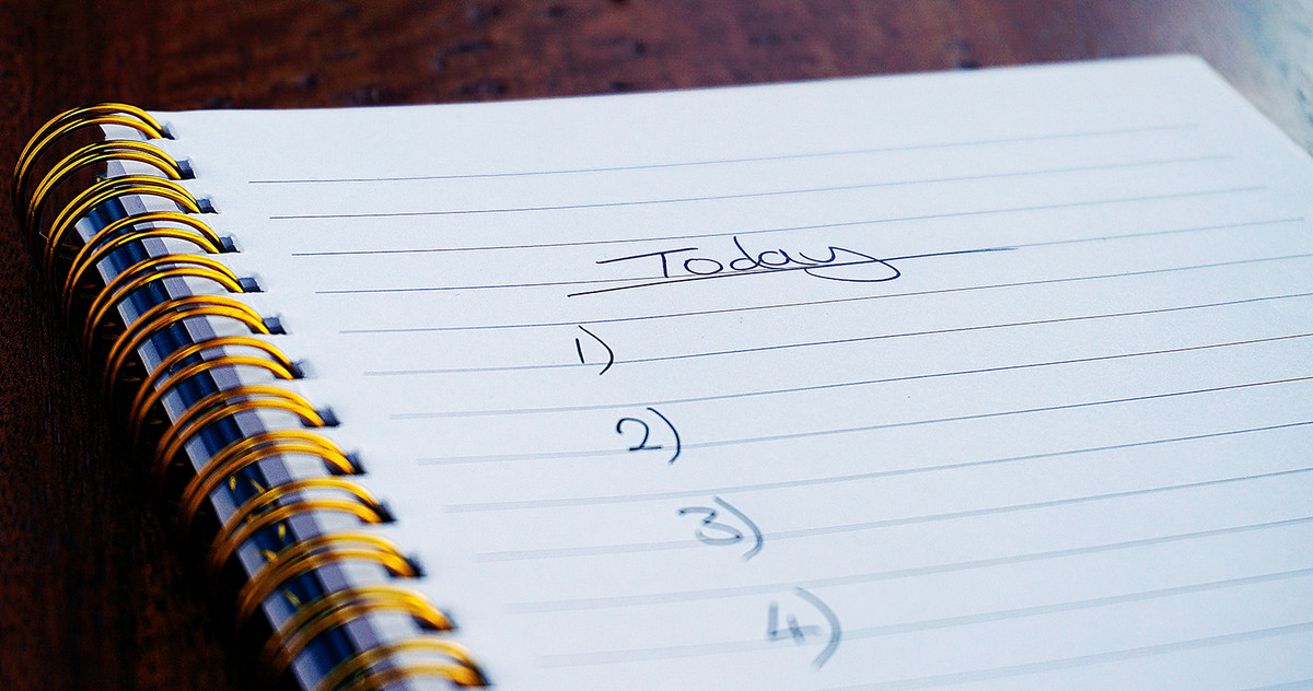 Picture of a to-do-list in a notebook